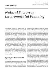 Natural Factors in Environmental Planning CHAPTER 4