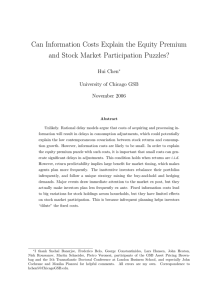 Can Information Costs Explain the Equity Premium Hui Chen