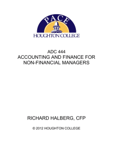 ACCOUNTING AND FINANCE FOR NON-FINANCIAL MANAGERS RICHARD HALBERG, CFP