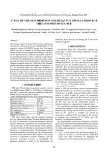 STUDY OF THE SYNCHROTRON AND BETATRON OSCILLATIONS FOR