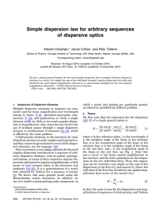 Simple dispersion law for arbitrary sequences of dispersive optics