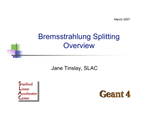 Bremsstrahlung Splitting Overview Jane Tinslay, SLAC March 2007