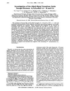 K Investigation of the Alkali-Metal Vanadium Oxide Xerogel Bronzes: and
