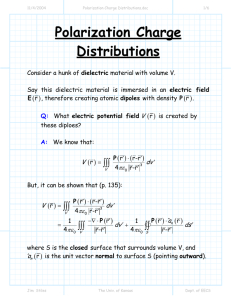 Polarization Charge Distributions ∫∫∫ ∫∫