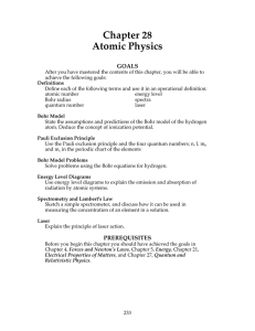 Chapter 28 Atomic Physics GOALS
