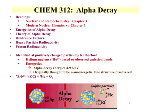 CHEM 312:  Alpha Decay