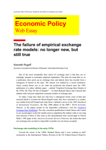 Economic Policy Web Essay The failure of empirical exchange