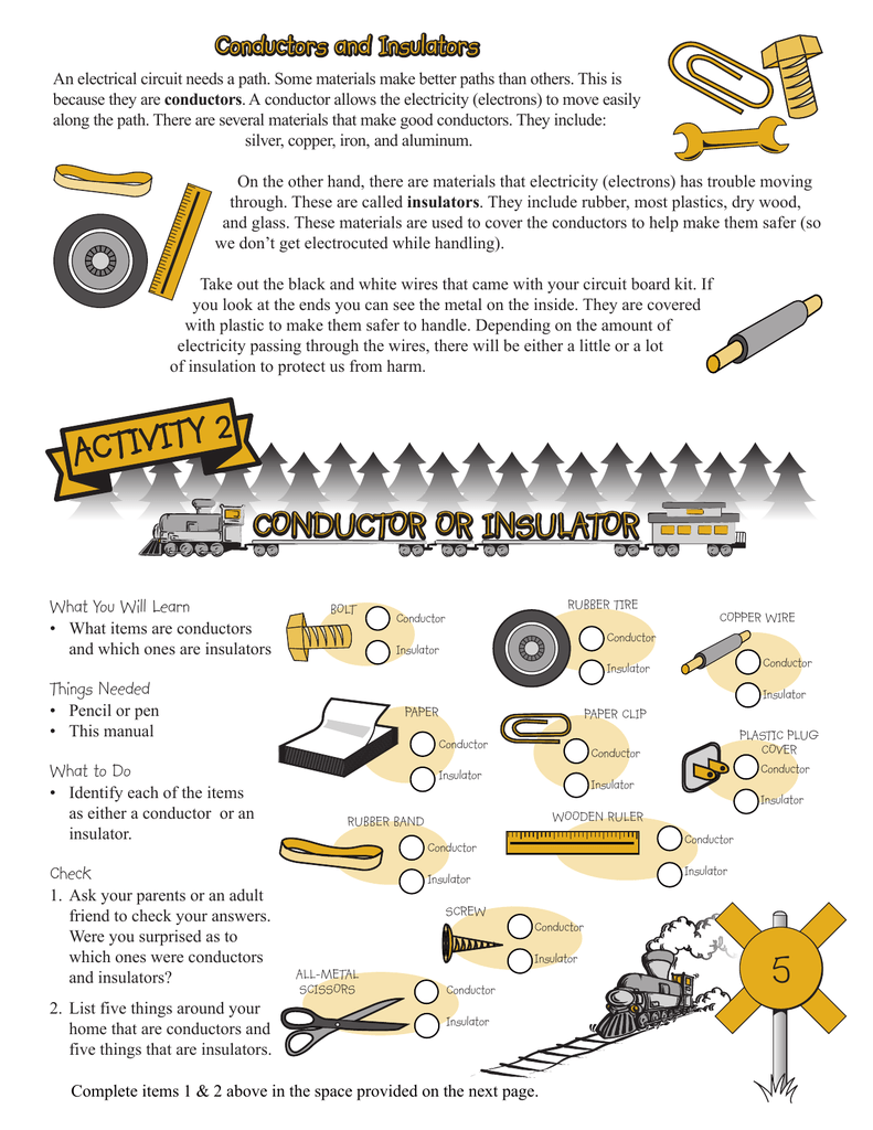 Conductors and Insulators With Conductors And Insulators Worksheet