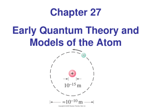 Chapter 27 Early Quantum Theory and  Models of the Atom