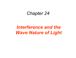 Chapter 24 Interference and the Wave Nature of Light