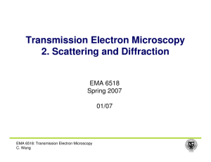 Transmission Electron Microscopy 2. Scattering and Diffraction EMA 6518 Spring 2007
