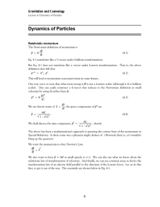 Dynamics of Particles Gravitation and Cosmology