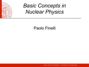 Basic Concepts in Nuclear Physics Paolo Finelli
