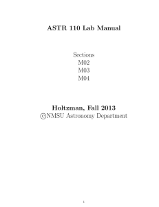 ASTR 110 Lab Manual Sections M02 M03