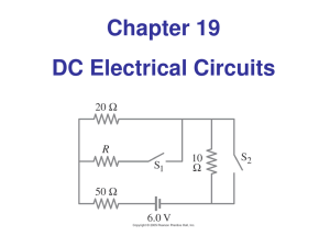 Chapter 19 DC Electrical Circuits
