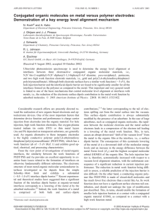 Conjugated organic molecules on metal versus polymer electrodes: