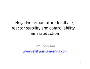 Negative temperature feedback, reactor stability and controllability – an introduction Jim Thomson