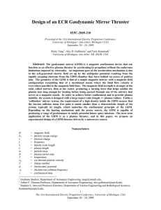 Design of an ECR Gasdynamic Mirror Thruster IEPC-2009-210