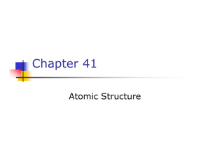 Chapter 41 Atomic Structure