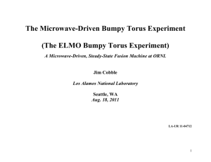 The Microwave-Driven Bumpy Torus Experiment  (The ELMO Bumpy Torus Experiment)