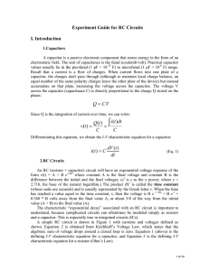 Experiment Guide for RC Circuits I. Introduction