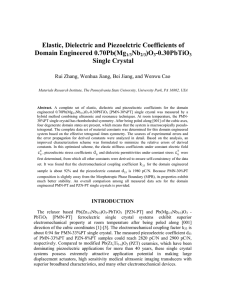 Elastic, Dielectric and Piezoelctric Coefficients of Domain Engineered 0.70Pb(Mg Nb )O
