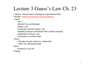 Lecture 3 Gauss’s Law Ch. 23