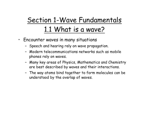 Section 1-Wave Fundamentals 1.1 What is a wave?