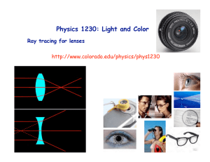 Physics 1230: Light and Color  Ray tracing for lenses