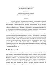 Electrical Measurement Standards Based on Quantum Phenomena Abstract