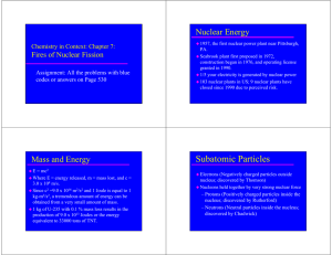 Nuclear Energy Fires of Nuclear Fission Chemistry in Context: Chapter 7: