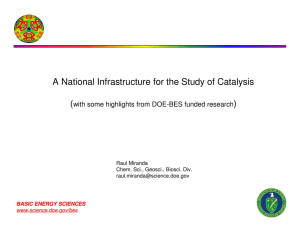 A National Infrastructure for the Study of Catalysis ( )