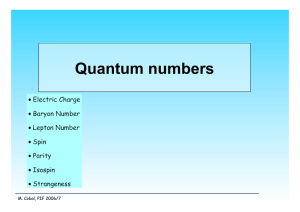 Quantum numbers M. Cobal, PIF 2006/7
