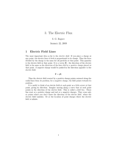 3. The Electric Flux 1 Electric Field Lines S. G. Rajeev