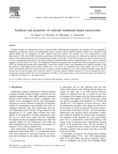 L Synthesis and properties of colloidal lanthanide-doped nanocrystals *