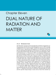 DUAL NATURE OF RADIATION AND MATTER Chapter Eleven