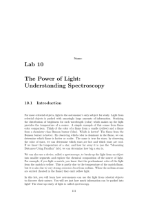 Lab 10 The Power of Light: Understanding Spectroscopy 10.1