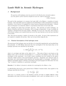 Lamb Shift in Atomic Hydrogen 1 Background