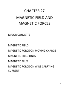 CHAPTER 27  MAGNETIC FIELD AND  MAGNETIC FORCES 