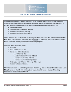 MKTG 205 – Unit 2 Research Guide
