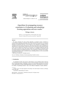 Algorithms for propagating resource constraints in AI planning and scheduling: