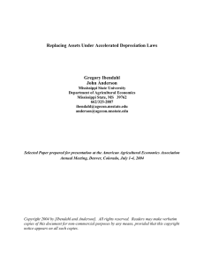 Replacing Assets Under Accelerated Depreciation Laws  Gregory Ibendahl John Anderson