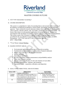 MASTER COURSE OUTLINE