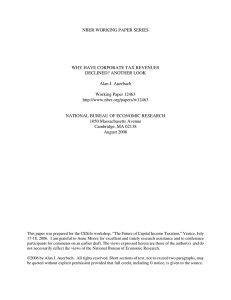 NBER WORKING PAPER SERIES WHY HAVE CORPORATE TAX REVENUES DECLINED? ANOTHER LOOK