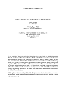 NBER WORKING PAPER SERIES CREDIT SPREADS AND BUSINESS CYCLE FLUCTUATIONS Simon Gilchrist