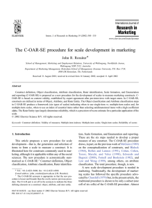 The C-OAR-SE procedure for scale development in marketing John R. Rossiter*
