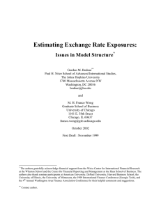 Estimating Exchange Rate Exposures: Issues in Model Structure *