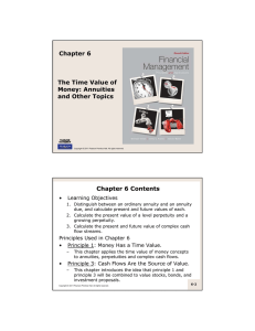 Chapter 6 The Time Value of Money: Annuities and Other Topics