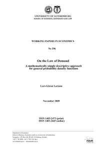 On the Law of Demand  A mathematically simple descriptive approach