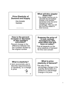 What will this chapter teach me? Price Elasticity of Demand and Supply
